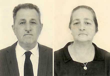 O casal de imigrantes Luigi Stávale e Giuseppina Miceli