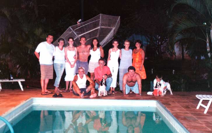 Ricardo e família em reunião na casa do irmão Mauricio em Araraquara