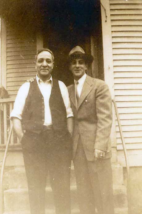 Natale and Ernie on the back porch on Van Dyke