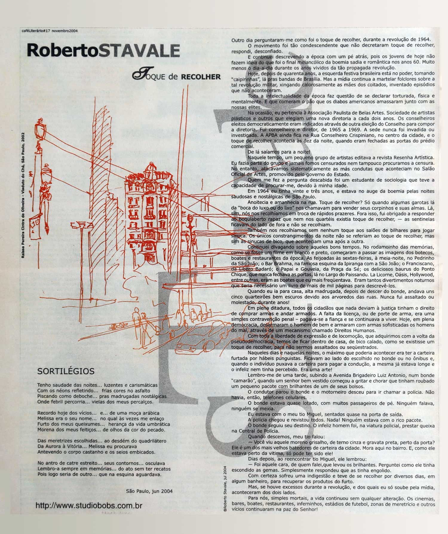 29. Café Literário Nº 17, pagina de autoria de Roberto Stávale